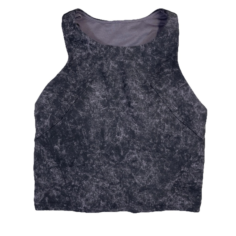 Lululemon Invigorate Training Tank Top Denim Wash Print White Opal Multi Size 2
